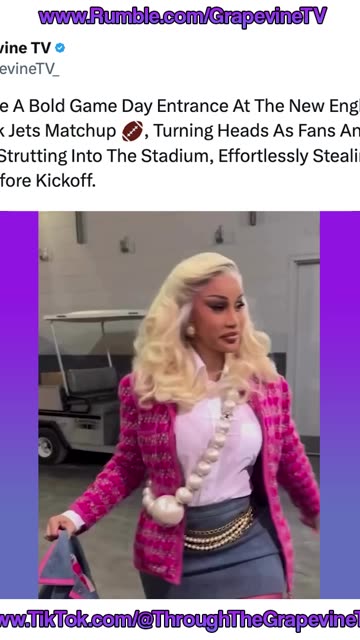 Cardi B Stole The Spotlight With A Bold Entrance At New England Patriots Vs. New York Jets.