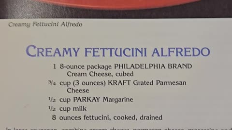 Recipe for Fettuccine Alfredo