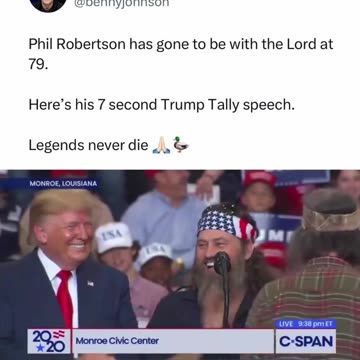Phil Robertson At Trump Rally Speech in 2020. (CC)