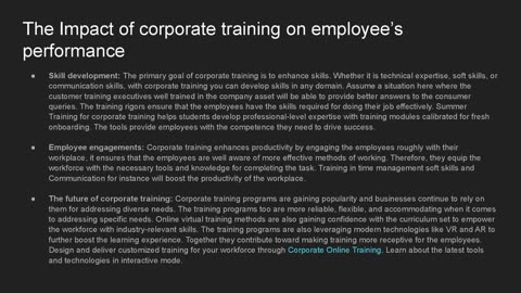 The Power of Corporate Training: Elevate Skills, Enhance Performance