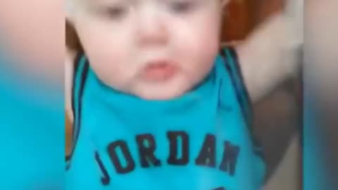 Cute baby funny reaction 😂! Try not to laugh 🤣🤣🤣