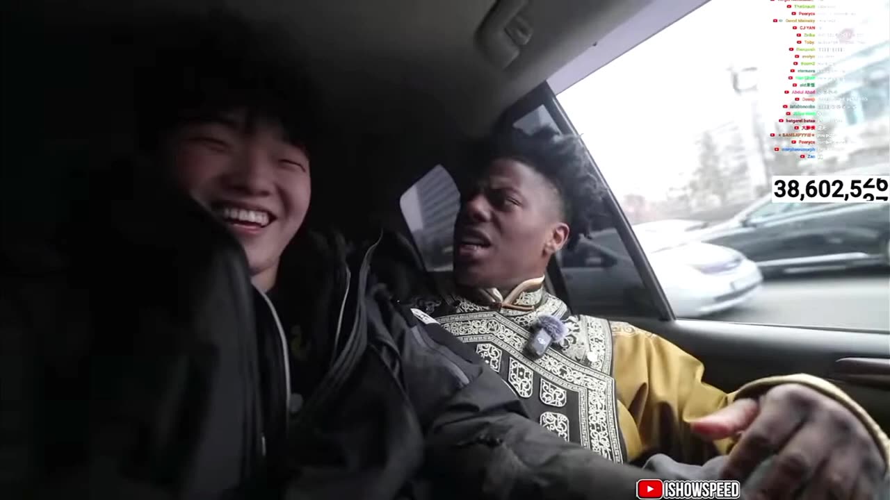 Ishowspeed 's meets crazy fan and jumped into his car in mongolia