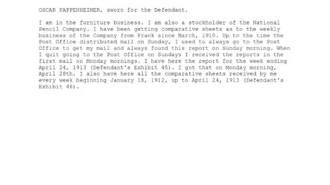 OSCAR PAPPENHEIMER, Sworn In For The Defendant, 72nd To Testify