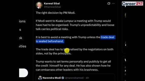 PRIME MINISTER MODI SKIPS MEETING WITH PRESIDENT TRUMP Avoid Trump Until Trade deal