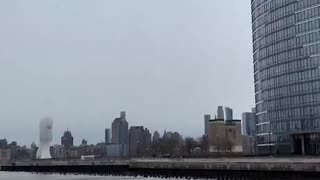 Horrific moment helicopter crashes into New York's Hudson river