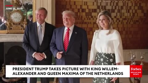President Trump Takes Picture With King Willem-Alexander And Queen Maxima Of The Netherlands
