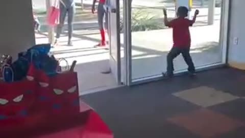 Kid Runs Into Window After Seeing Spider-Man! 🕷️😂