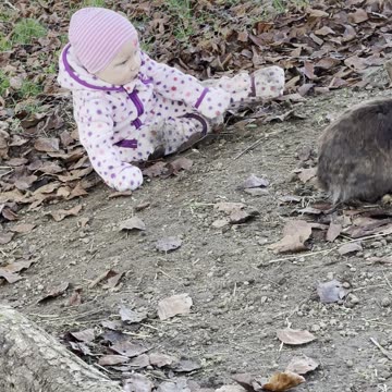 Baby Kayla Pretends to Be a Bunny 🐰