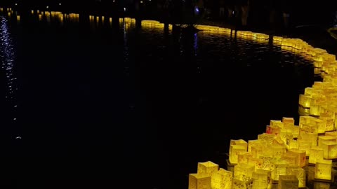 Water Lantern Festival: Magical Night of Wishes and Lights #shorts