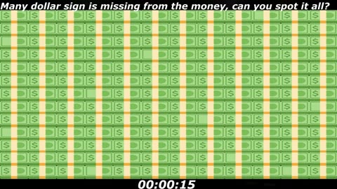 Dollar sign puzzle: Many dollar sign is missing from the money, can you spot it all?