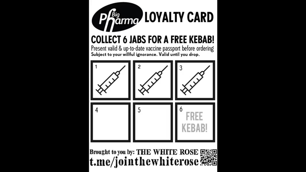 FUNNY. collect 6 jabs for a free kebab - valid till you drop