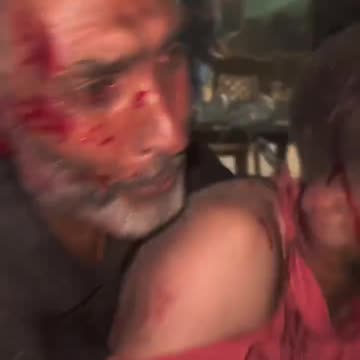 Israeli occupation strike near a mobile phone charging point in western Gaza City.