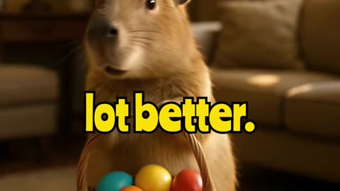 Cutest Easter capybara you'll see today 💐🥚