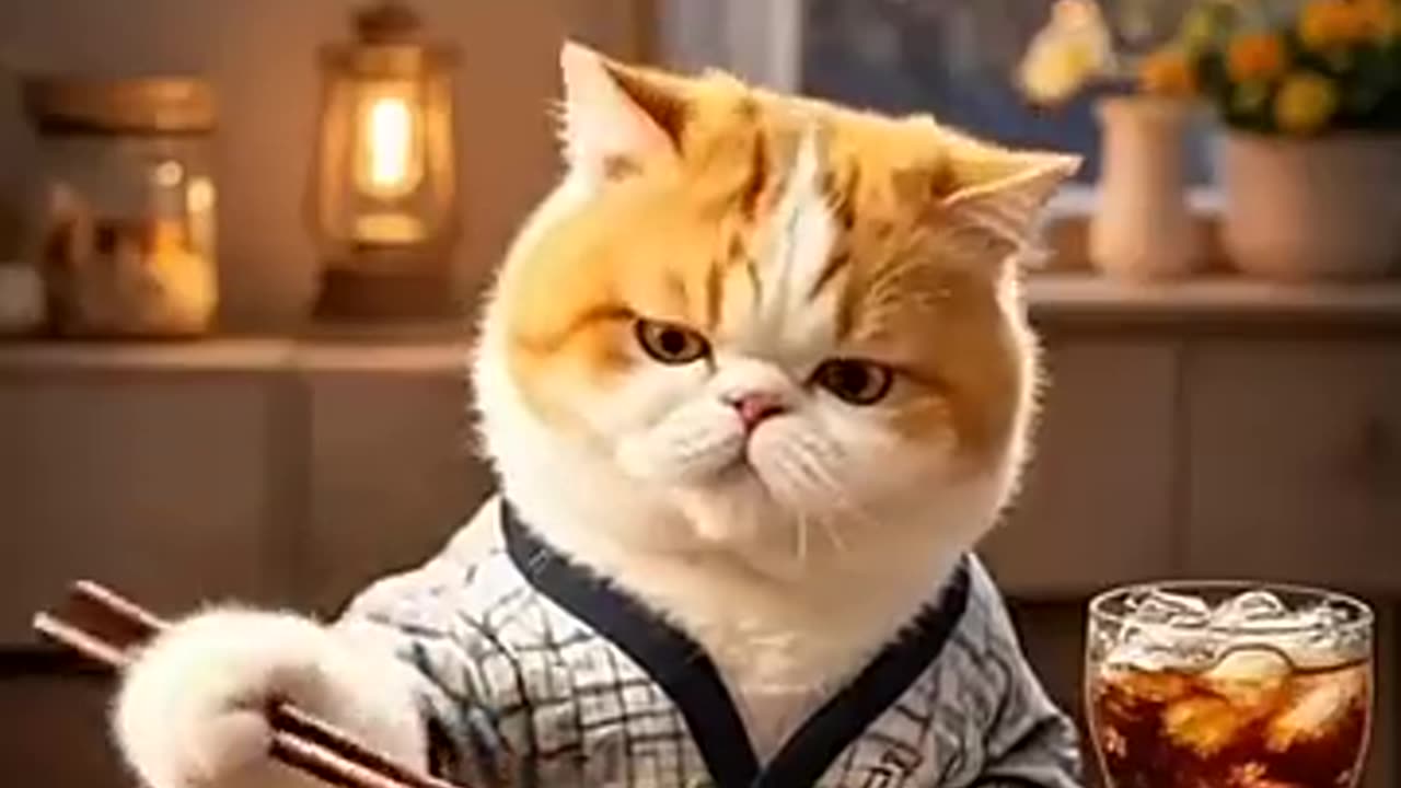 The naughty farm cat