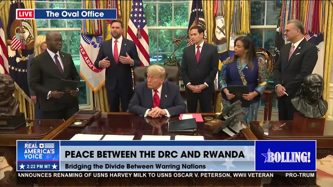 VP JD VANCE COMMENTS ON PEACE AGREEMENT BETWEEN DRC AND RWANDA
