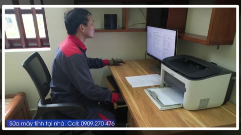 Sửa máy tính cho khách hàng nhà ở lối vào nhà trọ PHẠM BẰNG, TDP Hoàng Lâu, phường An Phong