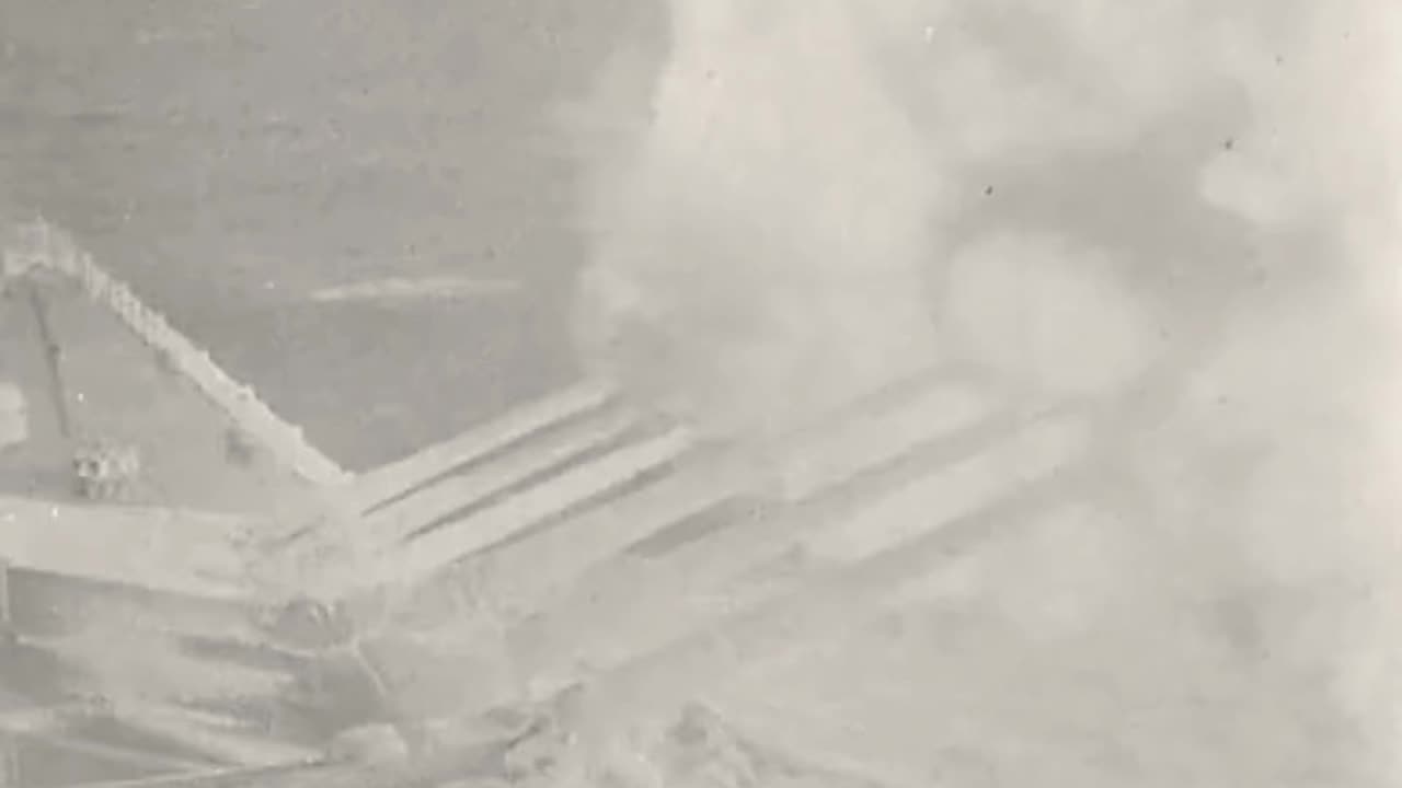 Kriegsmarine battleships and cruisers breaking the ice on maneuvers in the North Sea circa 1939