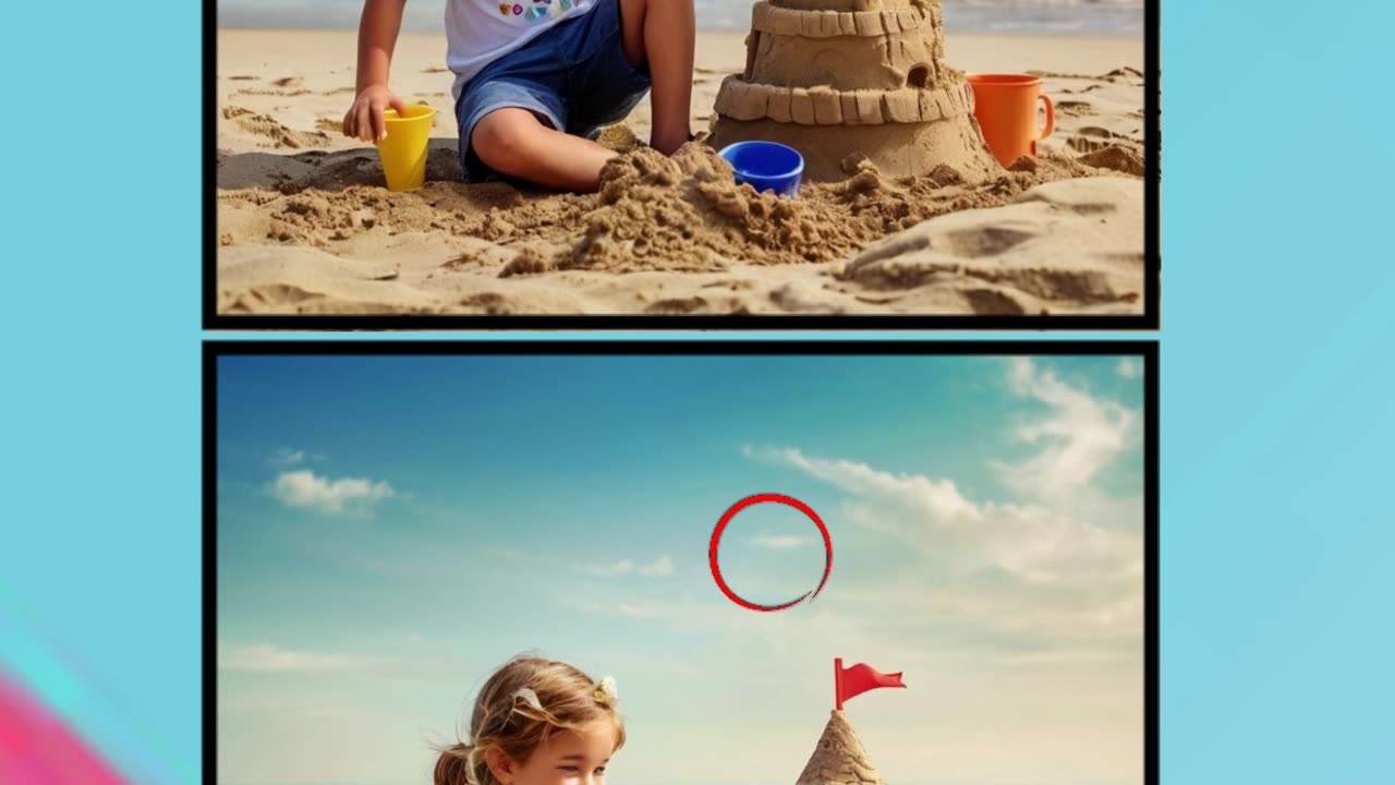 Kid on Beach 🏖️ | Spot the Difference Challenge