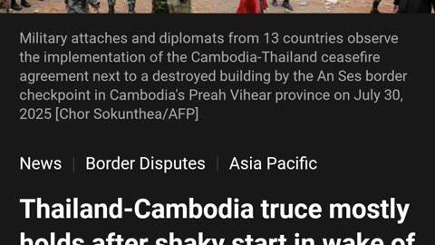 Thailand Cambodia Ceasefire and Trump's Involvement