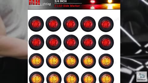 TMH 3/4 Inch Mount 10 pcs Amber + 10 pcs Red LED Clearance Bullet Side LED Marke