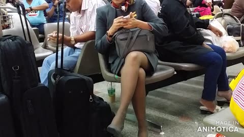 Off duty cabin crew...