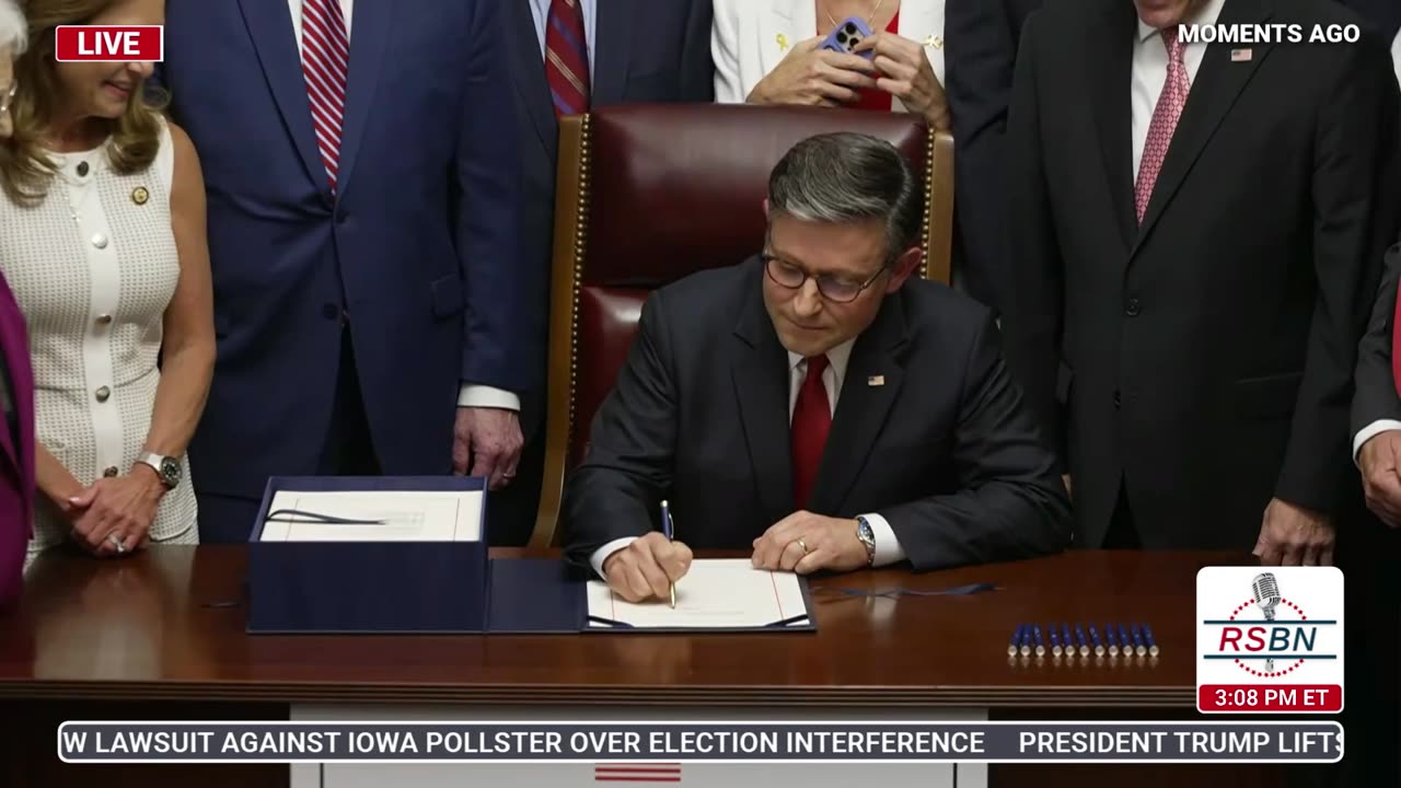 WATCH: Speaker Mike Johnson Signs the One Big Beautiful Bill - 7/3/25