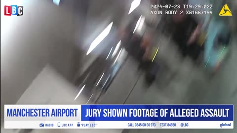 Bodycam footage of alleged police assault at Manchester Airport shown in court LBC