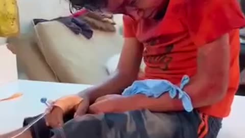 A Palestinian child was severely wounded in the Israeli massacre