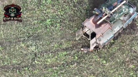 Burning Russian APC Full of Ammo Becomes Firey Death Trap