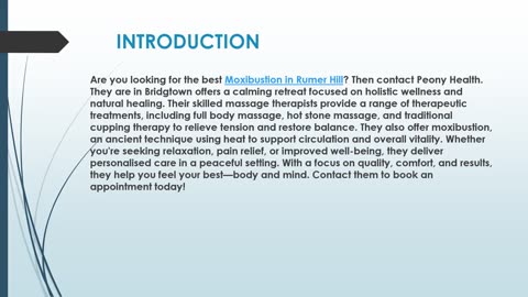 Best Moxibustion in Rumer Hill