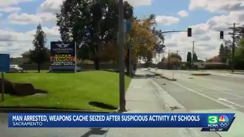 Man arrested, weapons cache seized following "escalating behavior" on school grounds