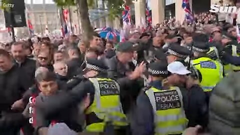 Protesters assault cops with missiles during Tommy Robinson's 'Unite the Kingdom' march in London