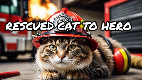 From Rescued to Rescuer: The Firefighting Cat Hero! 🚒🐱