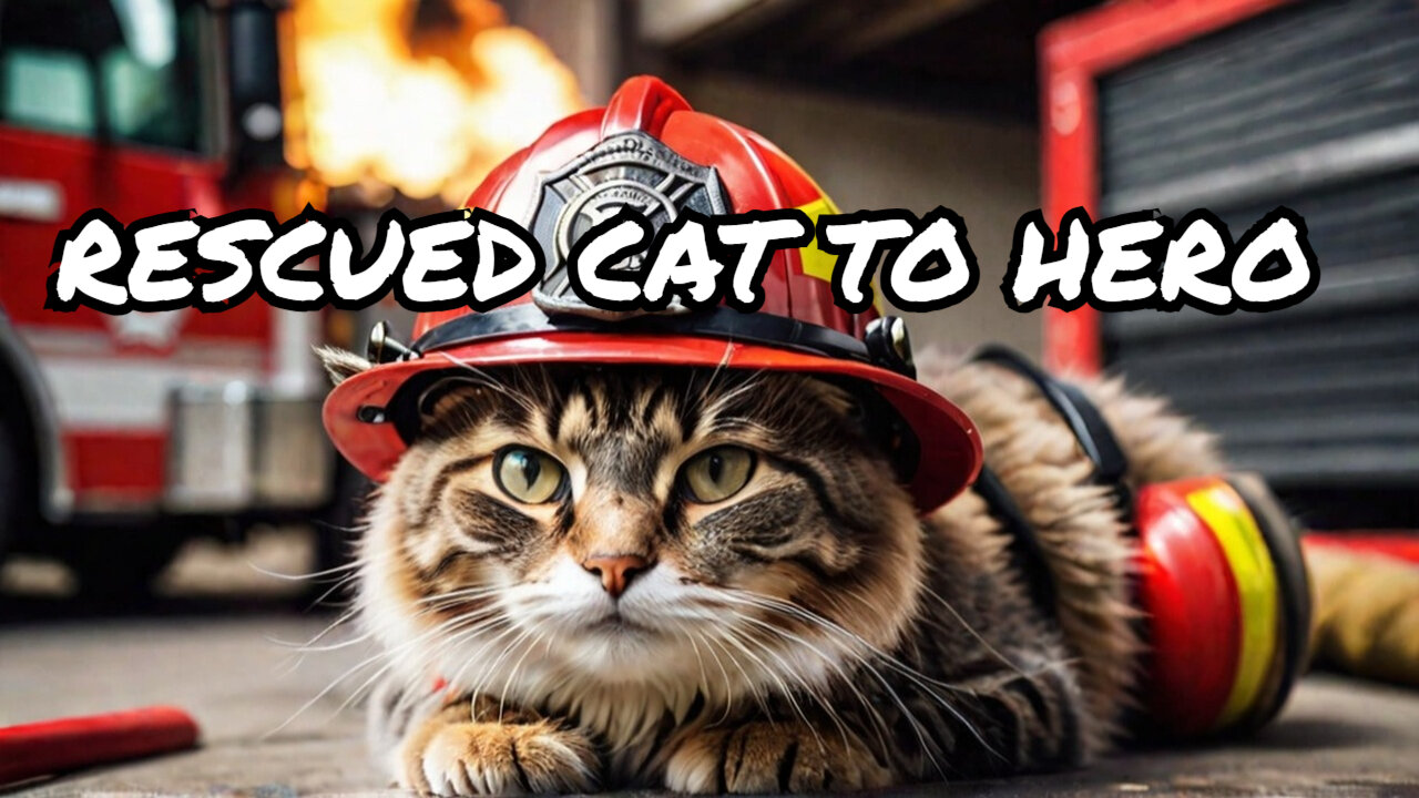 From Rescued to Rescuer: The Firefighting Cat Hero! 🚒🐱