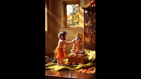 The God hanuman make puja