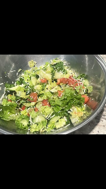 Fresh Italian Salad with Cucumber, Tomato & Parmesan