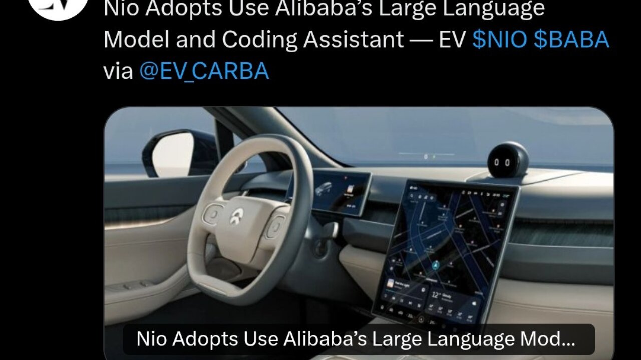 Nio Just Adopted Alibaba Quen This Is massive #Nio