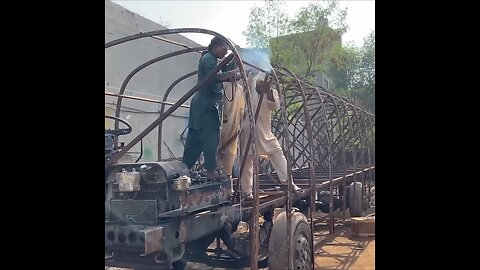 Handmade passenger bus making