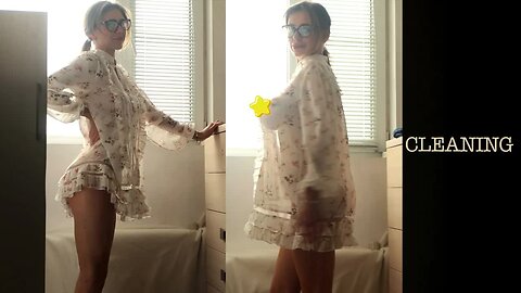 ❤️ Transparent sorting clothes with cute Tina in a dress