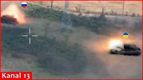 Face to face： Footage of close battle between Ukrainian, Russian tanks