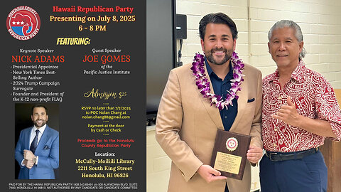 Nick Adams: A Call to Preserve America's Greatness | Honolulu, HI | 7/8/2025