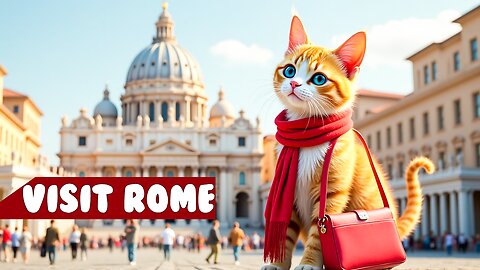 Kathy the Cat’s Whimsical Roman Tour | 10 Iconic Landmarks in One Purrfect Adventure #CuteCat #cat