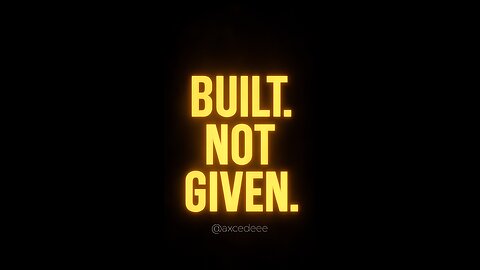 Built Not Given - Raw Motivation for Winners