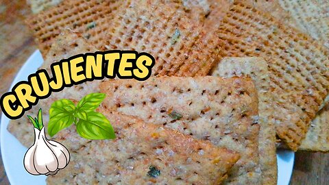 Crunchy Whole Wheat Garlic Crackers 🧄