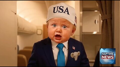 Baby Pres. Donald Trump Gaggles with the Press on Air Force One