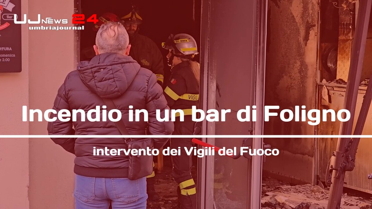 Incendio in un bar di Foligno intervento dei Vigili del Fuoco