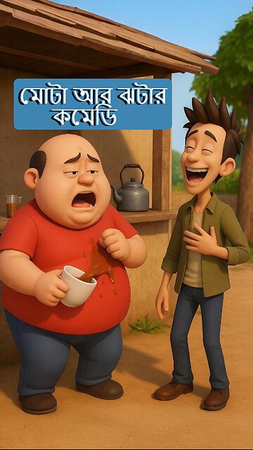 মোটা আর ঝটার কমেডি যুদ্ধ | Funny Bangla Cartoon Story