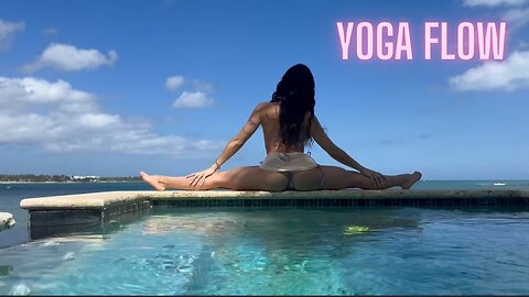 Yoga flow by the pool in my Nude cover up and bikini!! 😘 (Don't miss out!!)