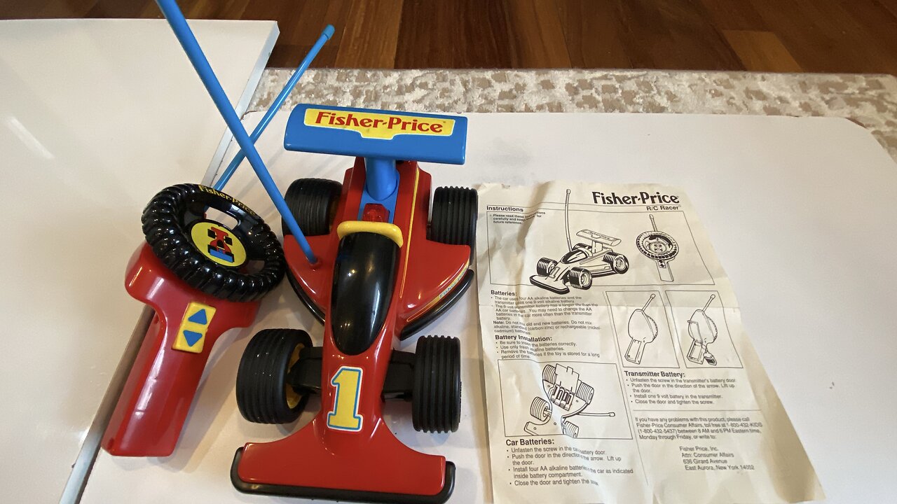 Detailed Look at @ 1992 Fisher Price R/C Racer Car Remote Control KiDs Toy