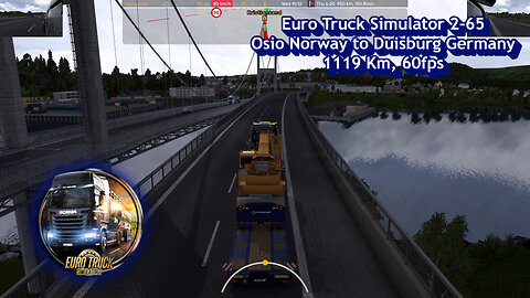 Euro Truck Simulator 2-65, Osio Norway to Duisburg Germany, 1119 Km, 60fps